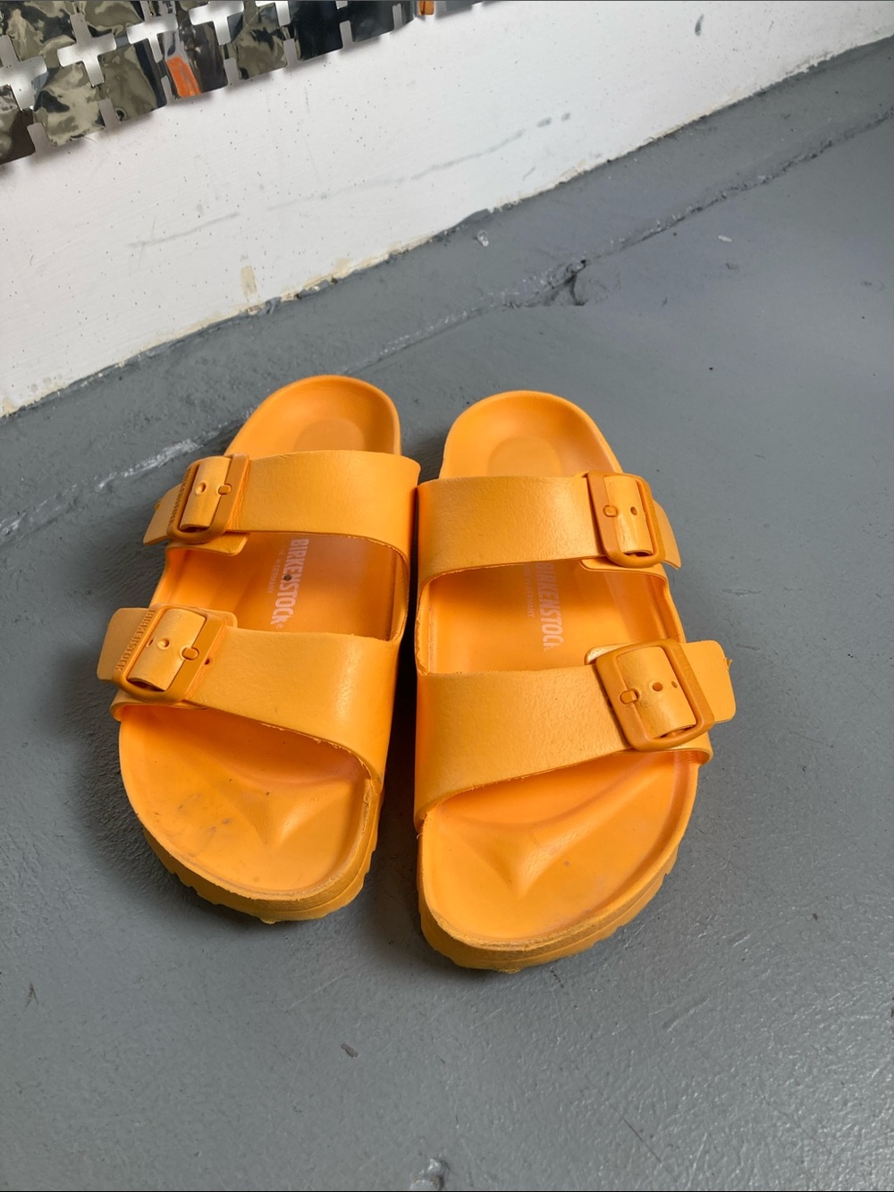 Birkenstock Kids Orange Two-Buckle EVA Slide Sandals